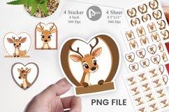 Sticker Heart Deer Product Image 1