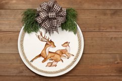Deer watercolor clipart. Mom and baby. Forest animals Product Image 6