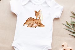 Deer watercolor clipart. Mom and baby. Forest animals Product Image 5
