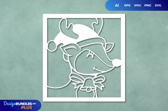 Deer Wearing Christmas Outfit Papercut SVG Product Image 1