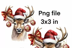 Christmas Deer Ornament, Sublimation PNG Digital Download Product Image 2