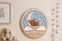 Deer Baby Name Sign SVG | Woodland Nursery Door Sign Product Image 3