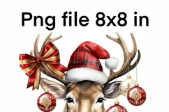 Christmas Deer Ornament, Sublimation PNG Digital Download Product Image 4