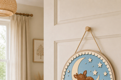 Deer Baby Name Sign SVG | Woodland Nursery Door Sign Product Image 4
