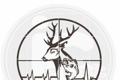 Gun Sights Deer Fish Svg | Heartbeat Fishing Hunting Svg Product Image 3