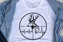 Gun Sights Deer Fish Svg | Heartbeat Fishing Hunting Svg Product Image 2