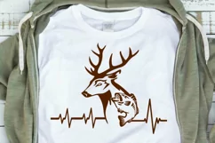 Deer Fish Svg | Heartbeat Fishing Hunting Svg Product Image 2