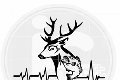 Deer Fish Svg | Heartbeat Fishing Hunting Svg Product Image 3
