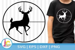 Deer Hunting Svg | Buck in Gun Sights, Crosshair Product Image 1