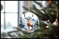 Deer Christmas Round Ornament Sublimation I Ornament PNG Product Image 2
