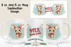 Deer Santa Cute Reindeer | 11 & 15 oz Mug Sublimation Design Product Image 1
