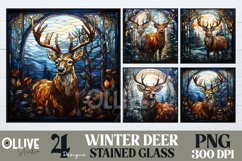 Stained Glass Deer Christmas Sublimation Bundle Product Image 1