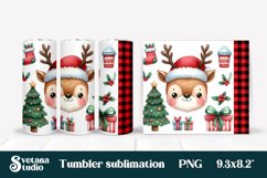 Christmas tumbler PNG | Christmas deer tumbler Product Image 1