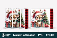 Christmas tumbler PNG | Christmas deer tumbler Product Image 1