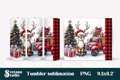 Christmas tumbler PNG | Christmas deer tumbler Product Image 1