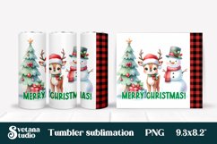 Christmas tumbler PNG | Christmas deer tumbler Product Image 1
