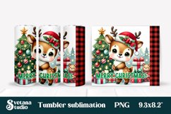 Christmas tumbler PNG | Christmas deer tumbler Product Image 1
