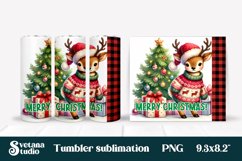 Christmas tumbler PNG | Christmas deer tumbler Product Image 1