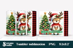 Christmas tumbler PNG | Christmas deer tumbler Product Image 1