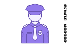 Colored Police Icon Product Image 1