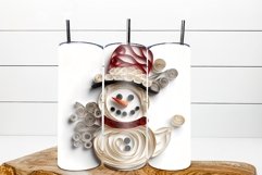 snowman quilling sublimation / 3d Christmas tumbler wrap PNG Product Image 1