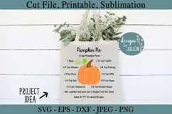 Pumpkin Pie Recipe SVG, png, eps, jpeg, DXF, sublimation Product Image 2