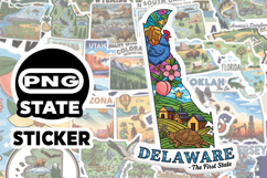 Delaware Sticker PNG SVG | State Outline Decal File | Product Image 1