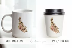 Floral Delaware state map sublimation / clipart- png file Product Image 2