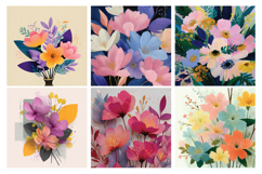 Delicate Blooms Digital Paper Vol.1, 40 PNG &amp; JPEG Product Image 2