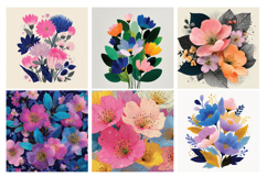 Delicate Blooms Digital Paper Vol.1, 40 PNG &amp; JPEG Product Image 5