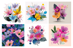 Delicate Blooms Digital Paper Vol.2, 40 PNG &amp; JPEG Product Image 2