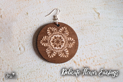 Delicate Floral Wood Laser-Engraved Earring Laser cut file Product Image 2