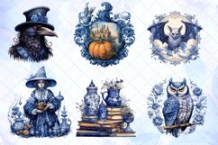 Delft Blue Witch Watercolor Sublimation Product Image 3