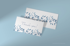Delicate Blue Leaf Seamless Border PNG Product Image 3