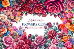 Delicate Roses Clipart Watercolor Product Image 1