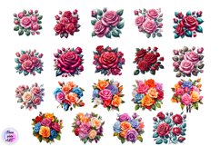 Delicate Roses Clipart Watercolor Product Image 2