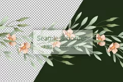 Floral garland clipart | Delicate seamless border PNG Product Image 2
