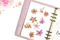 delicate vintage flower stickers on planner