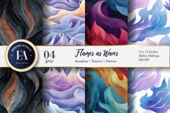 Delicate Flames Painted as Waves Seamless Digital Paper Product Image 1