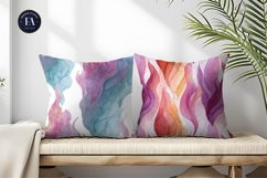Fire-Wave Blend Hand-Painted Watercolor Digital Paper Product Image 2