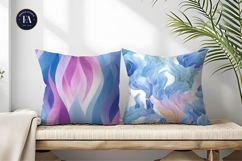 Watercolor Fire and Wave Blend Seamless Design Digital Paper Product Image 2