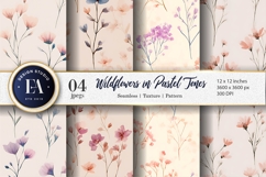 Hand-Painted Pastel Wildflower Seamless Digital Paper Product Image 1