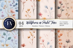 Delicate Pastel Floral Watercolor Artwork Digital Paper Product Image 1