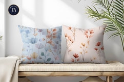 Delicate Pastel Floral Watercolor Artwork Digital Paper Product Image 2