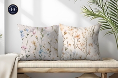 Soft Watercolor Wildflowers in Gentle Pastel Digital Paper Product Image 2