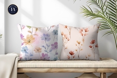 Delicate Pastel Floral Watercolor Artwork Digital Paper Product Image 2