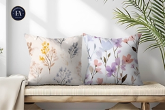 Pastel Wildflowers Watercolor Seamless Digital Paper Product Image 2