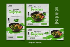 Delicious food social media set promotion post design Product Image 1