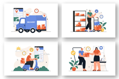 15 Courier or Delivery Service Illustration Product Image 2