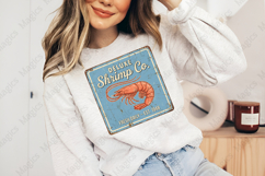 Deluxe Shrimp Company Vintage Sign PNG, Coastal Seafood Product Image 4
